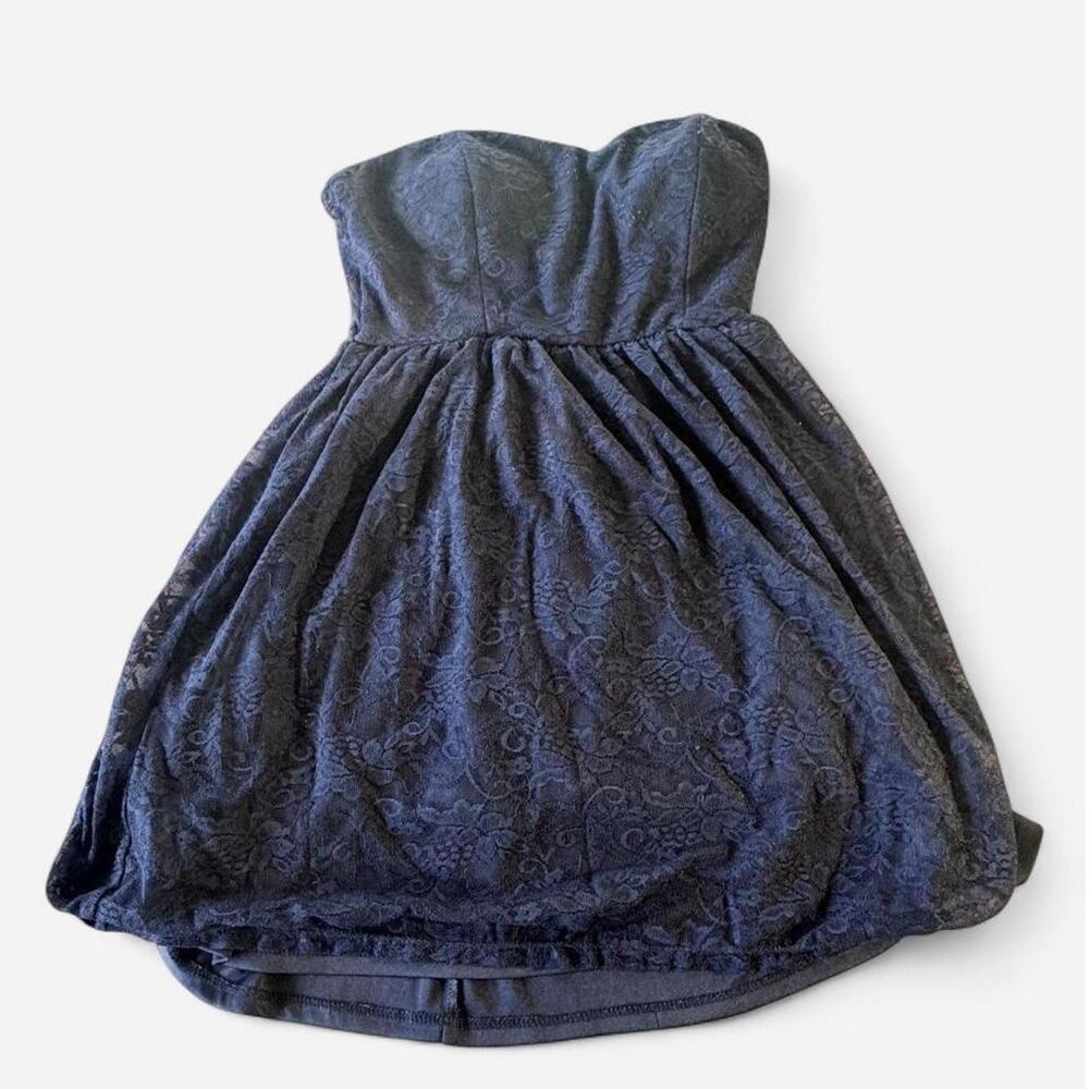 Wet Seal Dress Juniors Medium Blue Lace Strapless Fit & Flare Party Cocktail